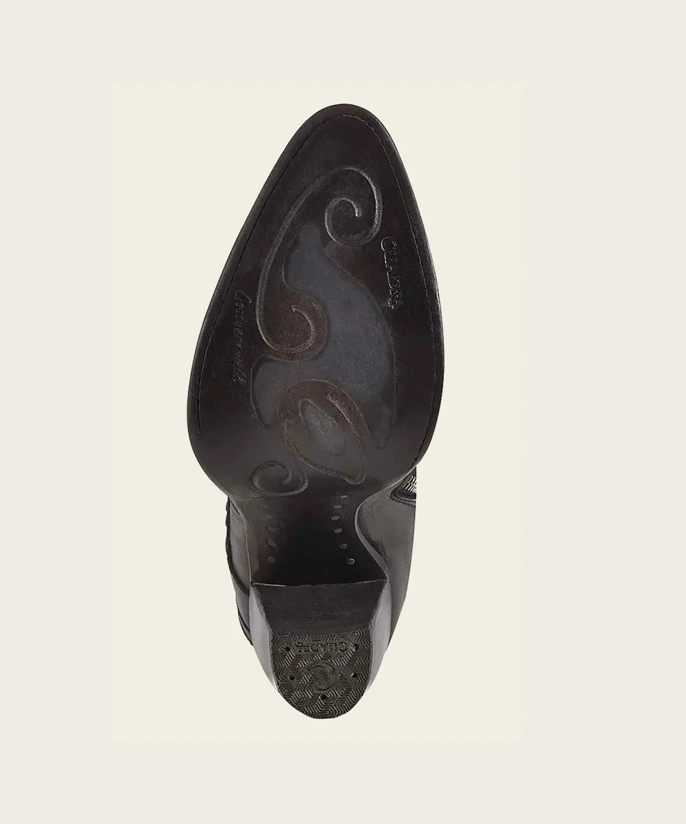 3F86MA Hand-Painted Exotic Black Stingray Leather Bootie